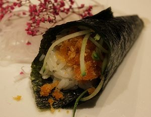 Crispy Spicy Salmon Hand-Roll